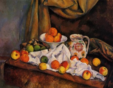 Frutero Jarra y fruta Paul Cezanne Impresionismo Bodegón Pinturas al óleo